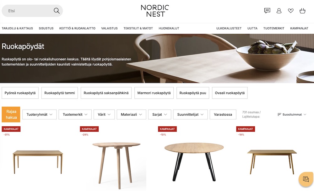 Nordic Nest ruokapöytä